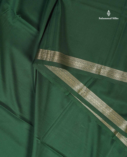 Semi Mysore Silk Saree - Sapphire Blue Colour Body Plain With Small Border