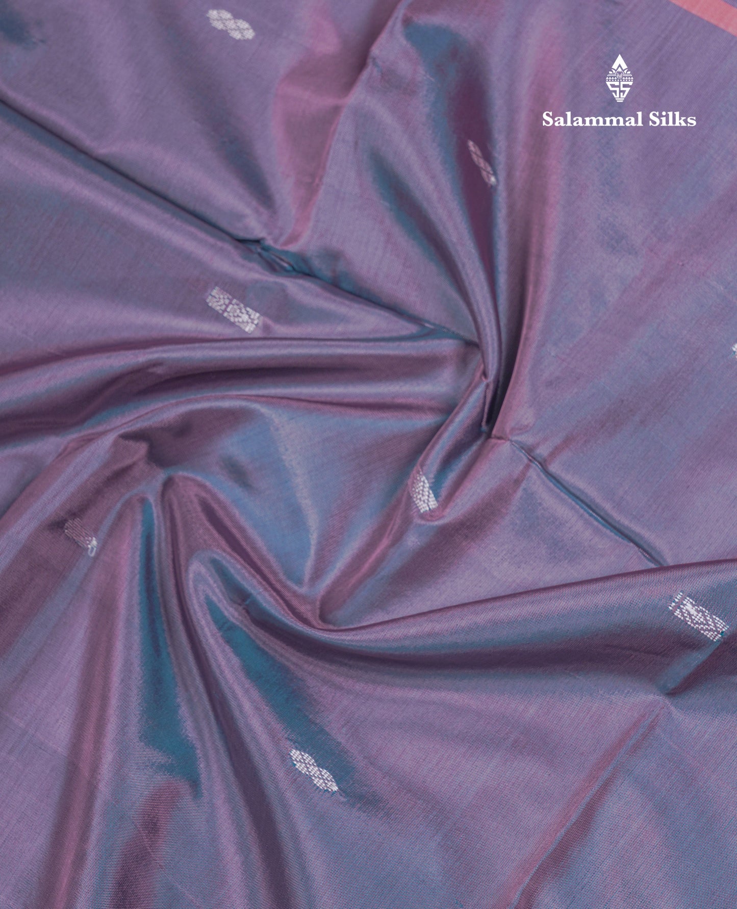 Dual Tone Blue Thread work Buttas Banana Pinth Saree (Vaazhainaar Pattu) With Contrast Pink Blouse