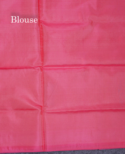 Dual Tone Blue Thread work Buttas Banana Pinth Saree (Vaazhainaar Pattu) With Contrast Pink Blouse