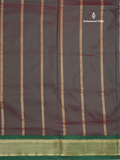 9.5 Yards Semi Silk Saree Pink with Contrast Bottle Green Border