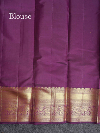 Bridal Pure Mix Silk Saree - Light Pista Green Colour Body With Contrast Dark Purple Traditional Evening Morning Border