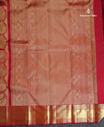 Bridal Pure Kanjivaram Silk Saree - Maroon Colour Body Meenakari Work With Traditional Border