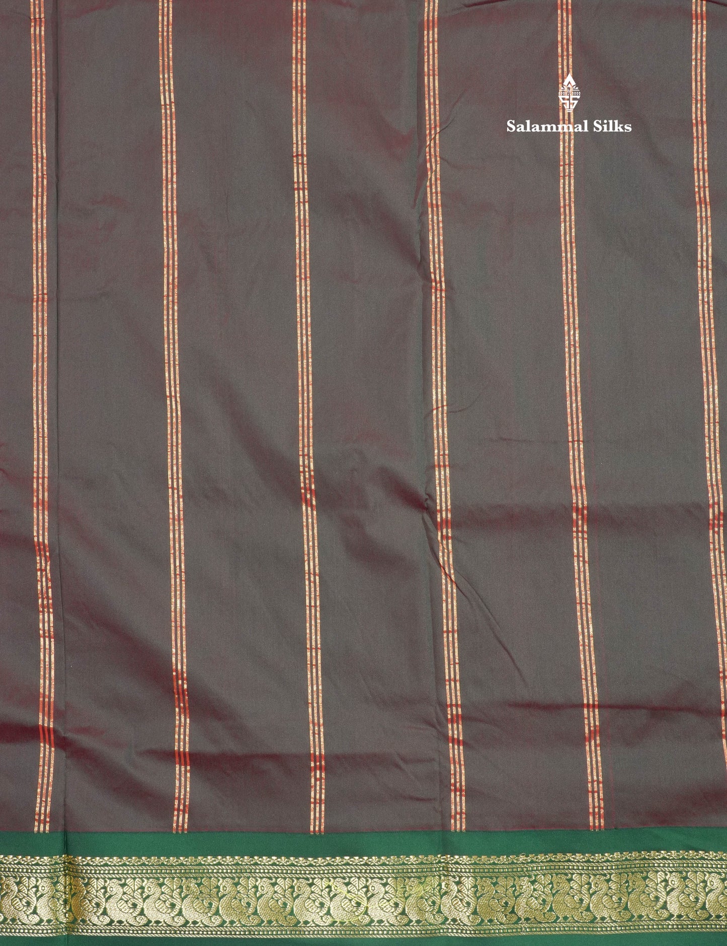 9.5 Yards Semi Silk Saree Pink with Contrast Bottle Green Border