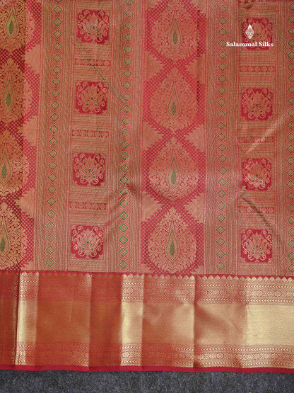 Bridal Pure Kanjivaram Silk Saree - Maroon Colour Body Meenakari Work With Traditional Border