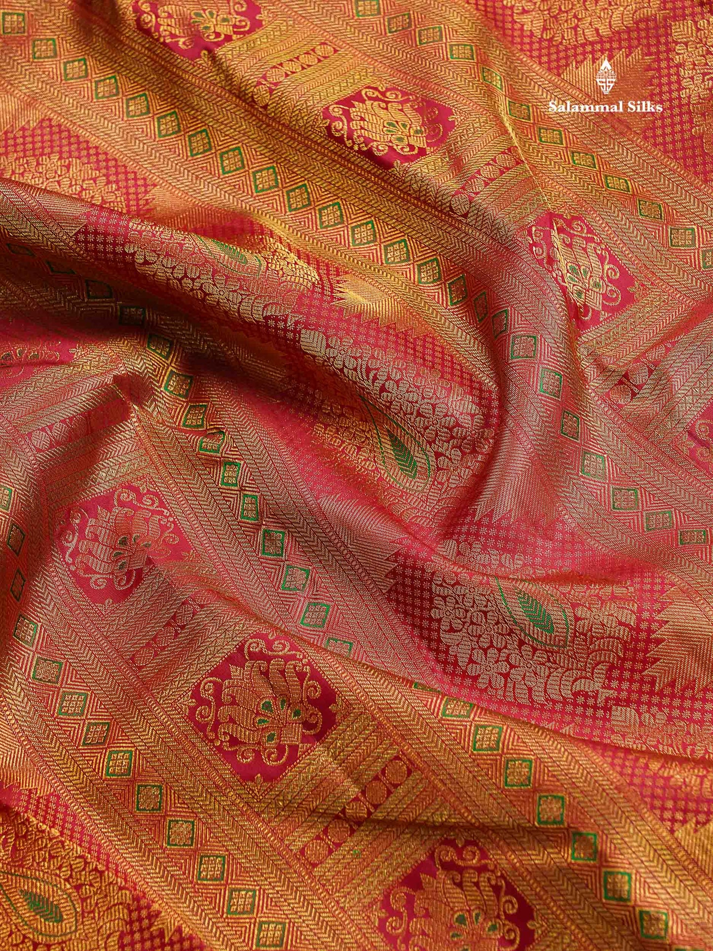 Bridal Pure Kanjivaram Silk Saree - Maroon Colour Body Meenakari Work With Traditional Border