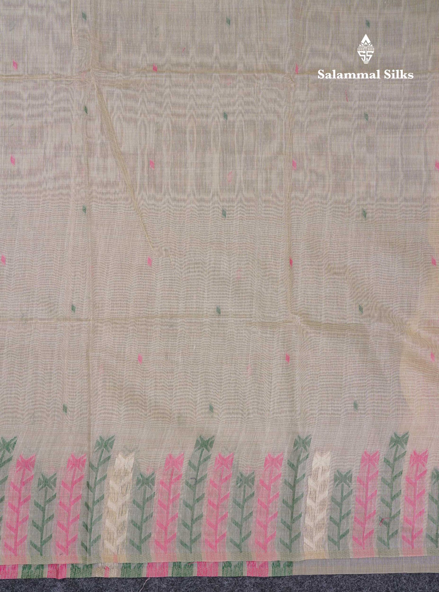 Beautiful Light Yellow Menakari Thread Work Butta Muga Cotton Saree With Contrast Pink Blouse
