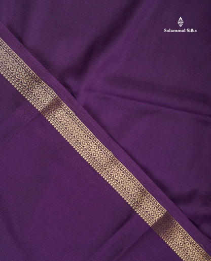 Semi Mysore Silk Saree - Sapphire Blue Colour Body Plain With Small Border