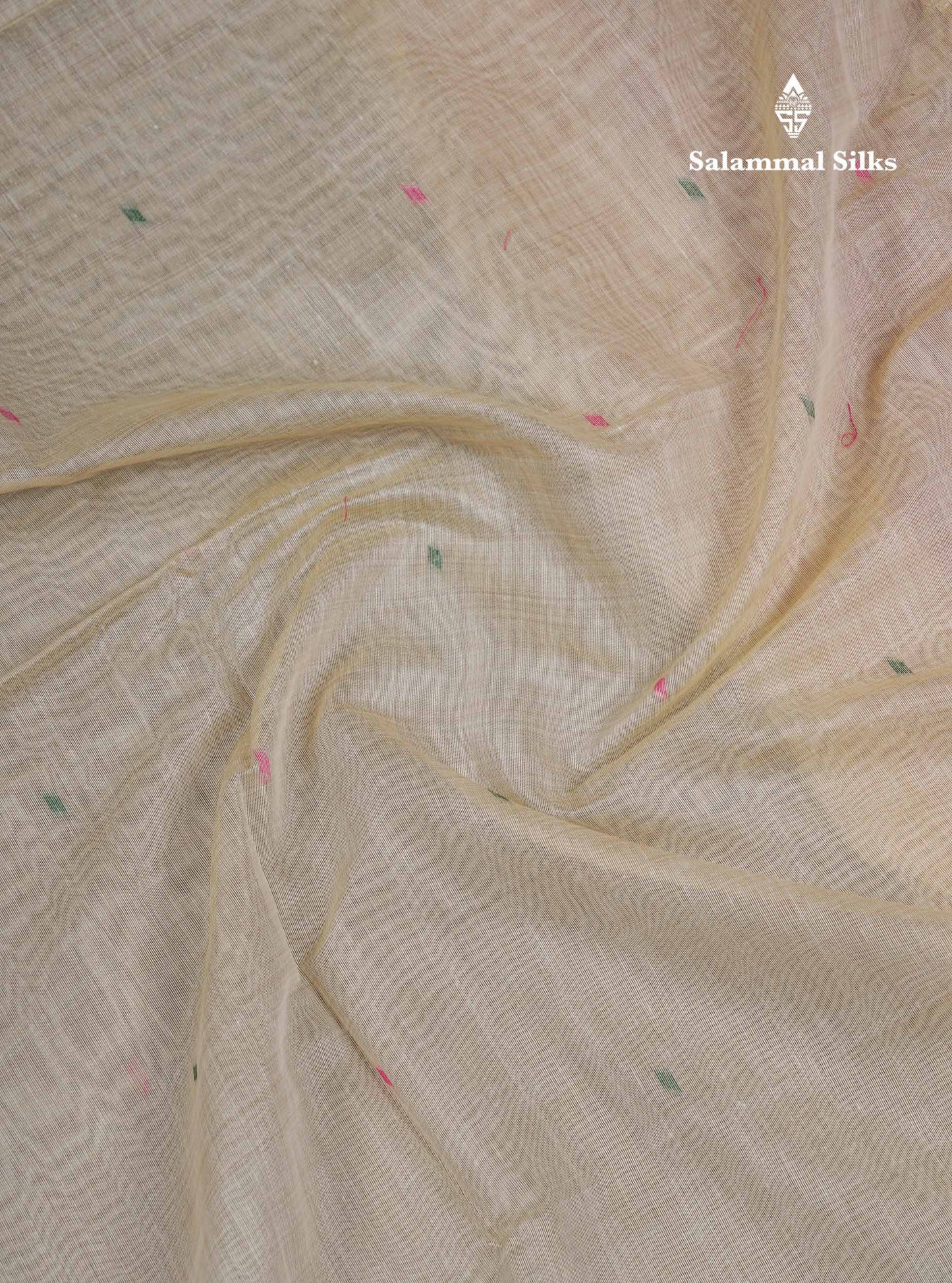 Beautiful Light Yellow Menakari Thread Work Butta Muga Cotton Saree With Contrast Pink Blouse