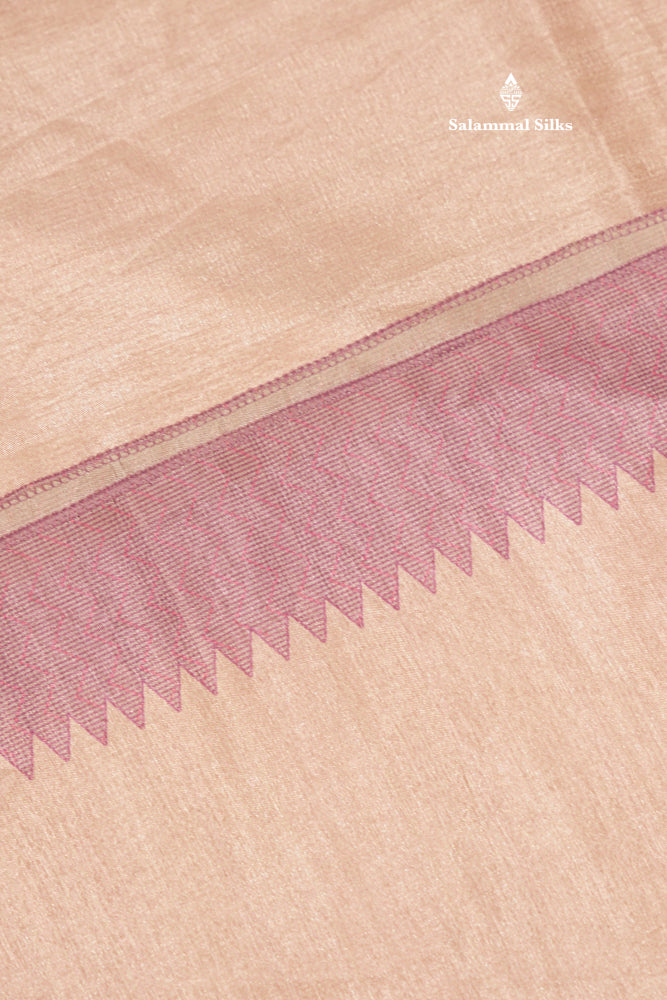 Sandal Colour Semi Tussar Saree With Self Border