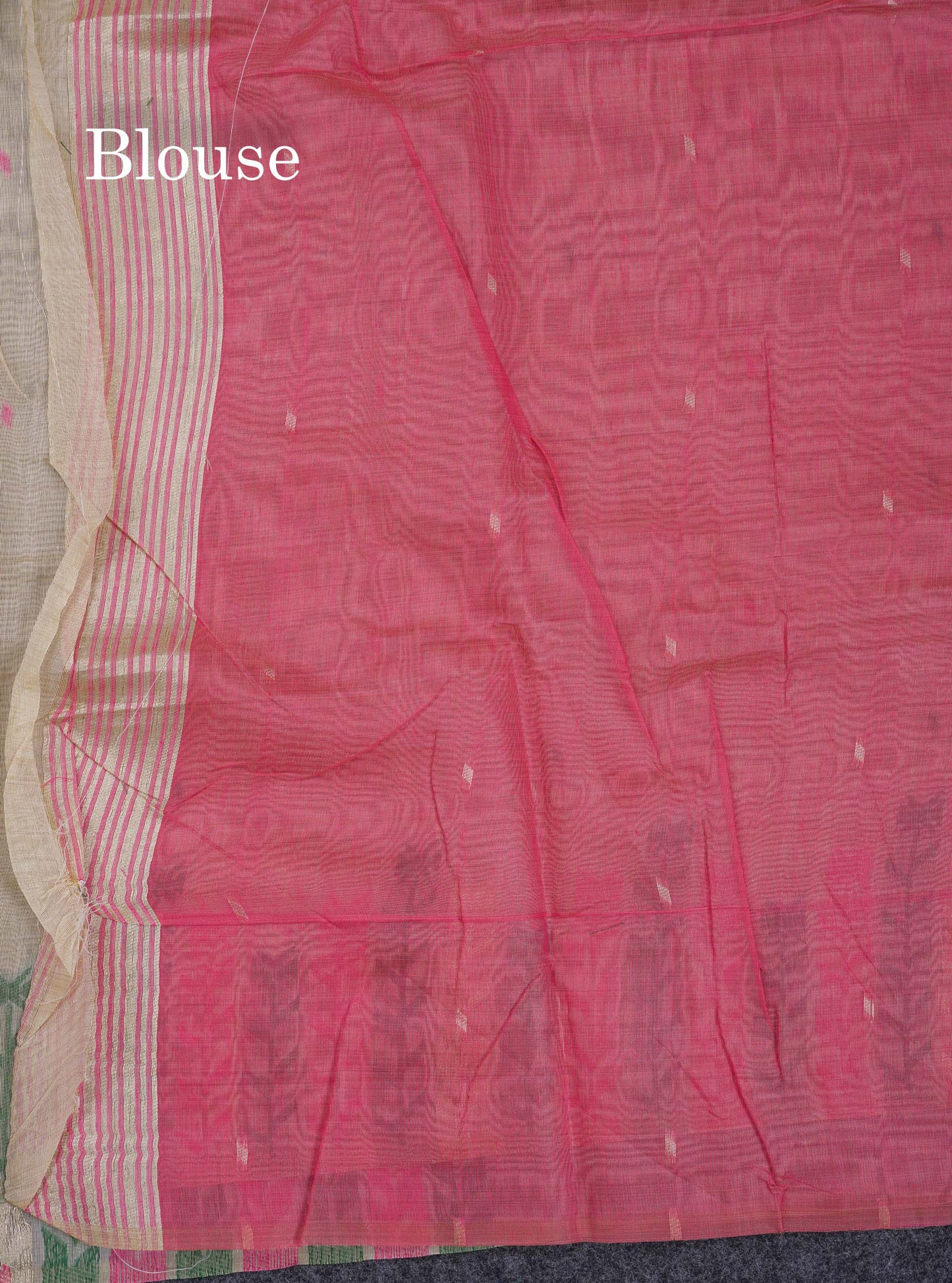 Beautiful Light Yellow Menakari Thread Work Butta Muga Cotton Saree With Contrast Pink Blouse