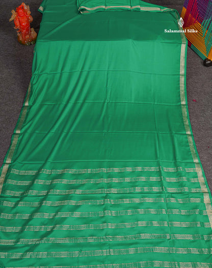 Semi Mysore Silk Saree - Sea Green Colour Body Plain With Small Border
