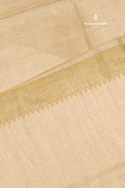 Sandal Colour Semi Tussar Saree With Self Border