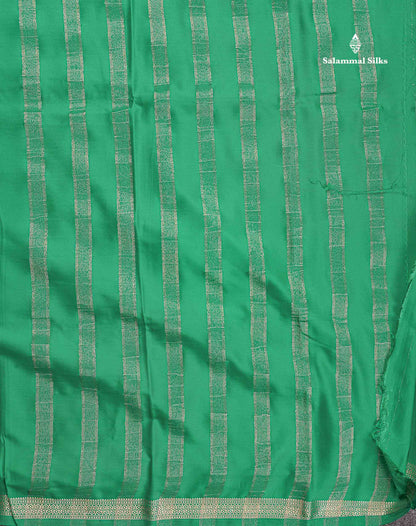 Semi Mysore Silk Saree - Sapphire Blue Colour Body Plain With Small Border