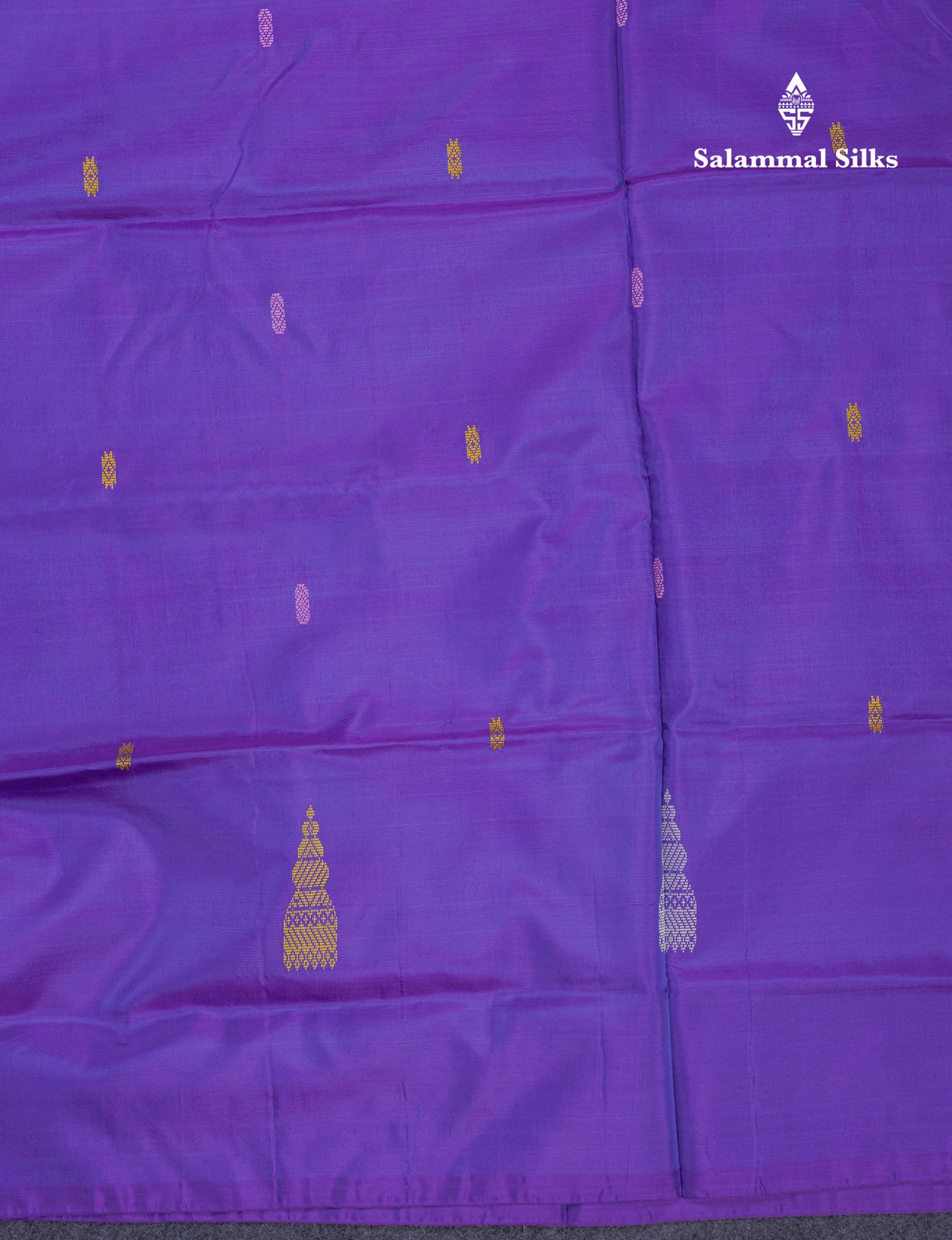 Dual Tone Purple Thread work Buttas Banana Pinth Saree (Vaazhainaar Pattu) With Contrast Light Chocolate Blouse