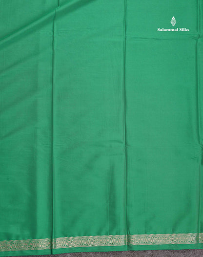 Semi Mysore Silk Saree - Sapphire Blue Colour Body Plain With Small Border