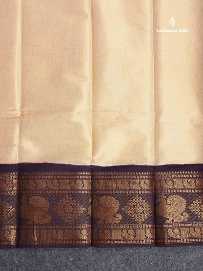 Sungudi Cotton Saree - Half White Colour Body Vaira Oosi Lines With Dark Purple Traditional Evening Morning Border