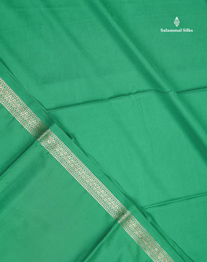Semi Mysore Silk Saree - Sapphire Blue Colour Body Plain With Small Border