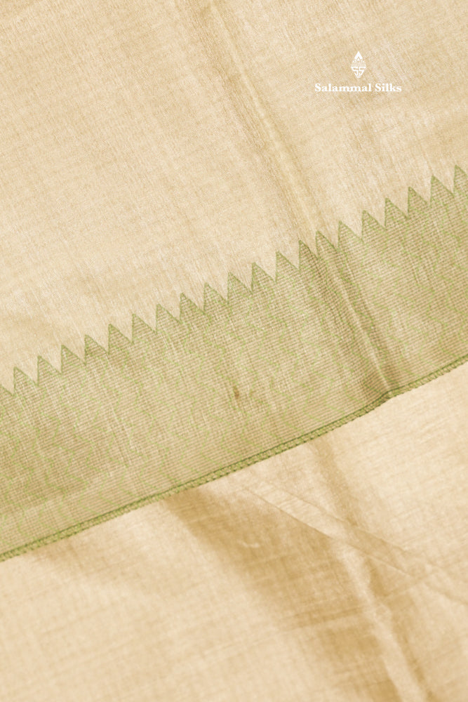 Sandal Colour Semi Tussar Saree With Self Border