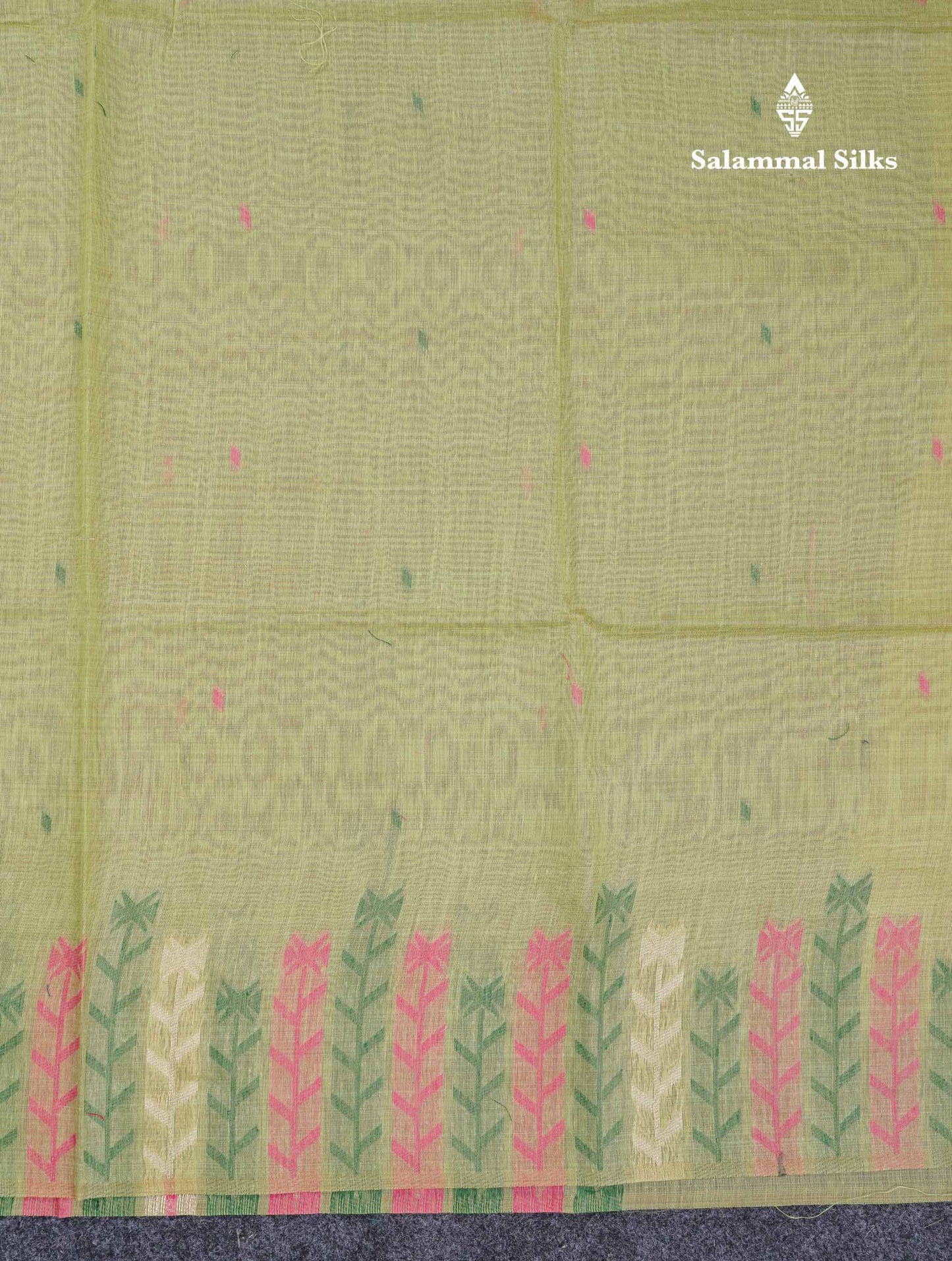 Beautiful Light Yellow Menakari Thread Work Butta Muga Cotton Saree With Contrast Pink Blouse
