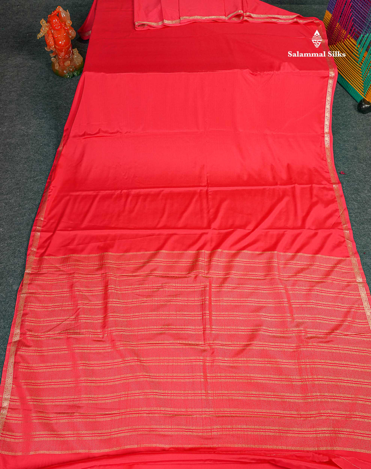 Semi Mysore Silk Saree - Pink Colour Body Plain With Small Border 