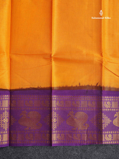 Sungudi Cotton Saree - Half White Colour Body Vaira Oosi Lines With Dark Purple Traditional Evening Morning Border