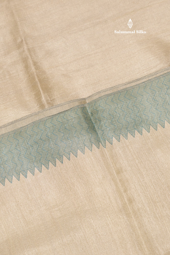 Sandal Colour Semi Tussar Saree With Self Border