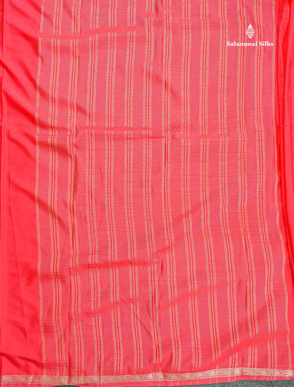 Semi Mysore Silk Saree - Pink Colour Body Plain With Small Border