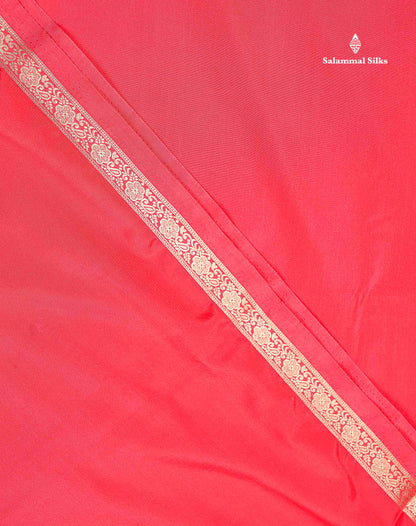 Semi Mysore Silk Saree - Pink Colour Body Plain With Small Border