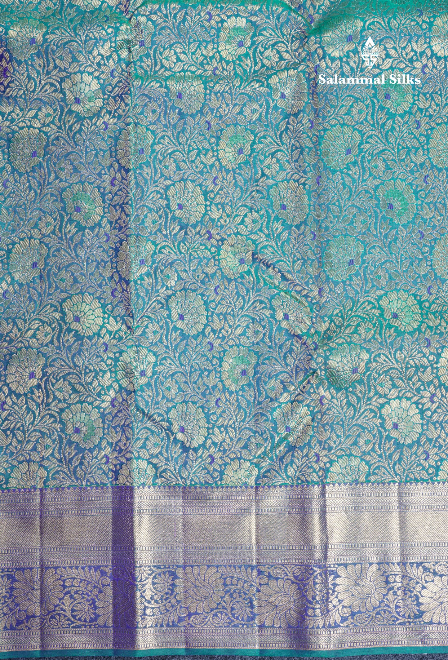 Peacock Blue Meenakari Work Bridal Pure Kanjivaram Silk Saree 2G Zari With Self Border