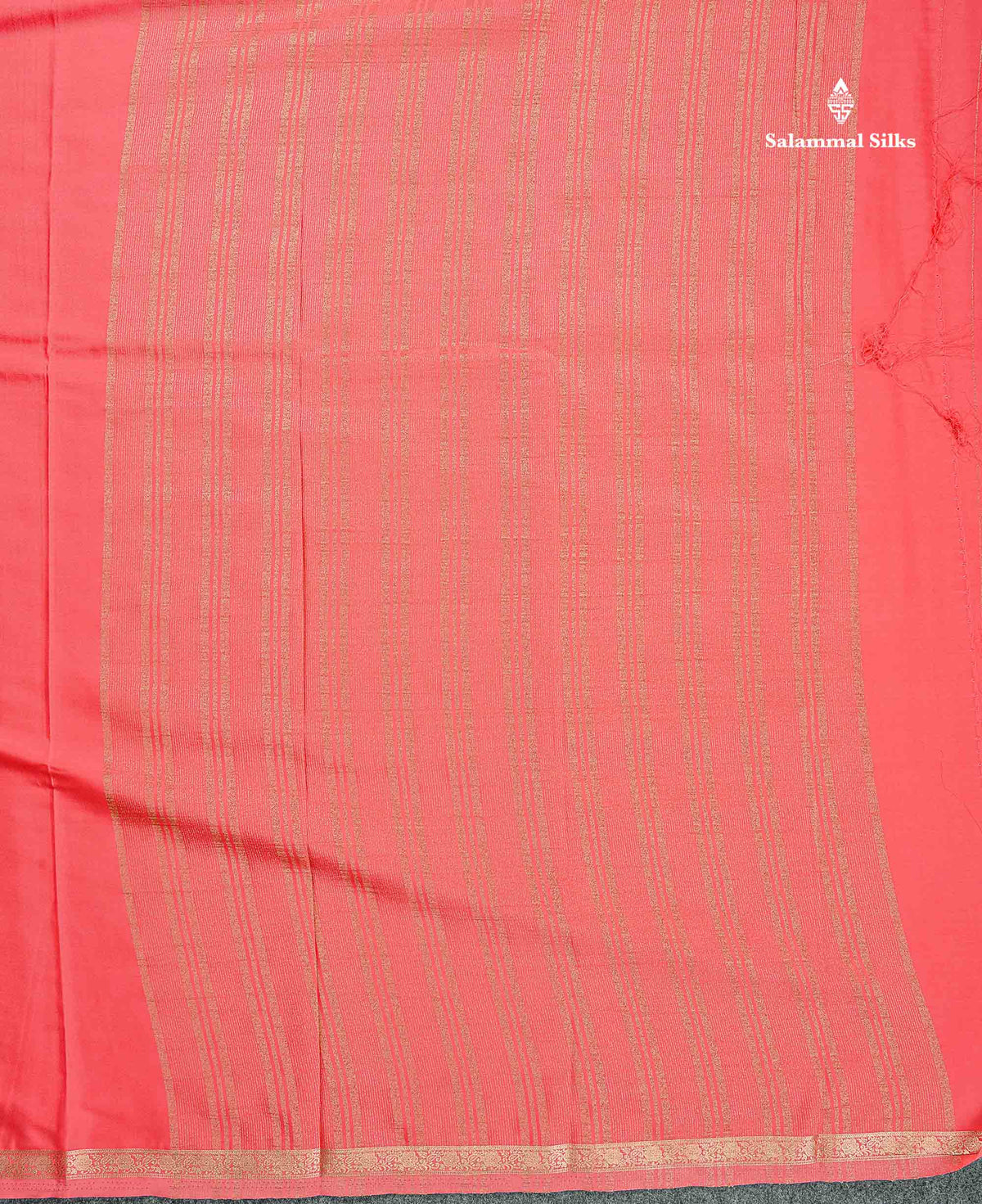 Semi Mysore Silk Saree - Peach Colour Body Plain With Small Border