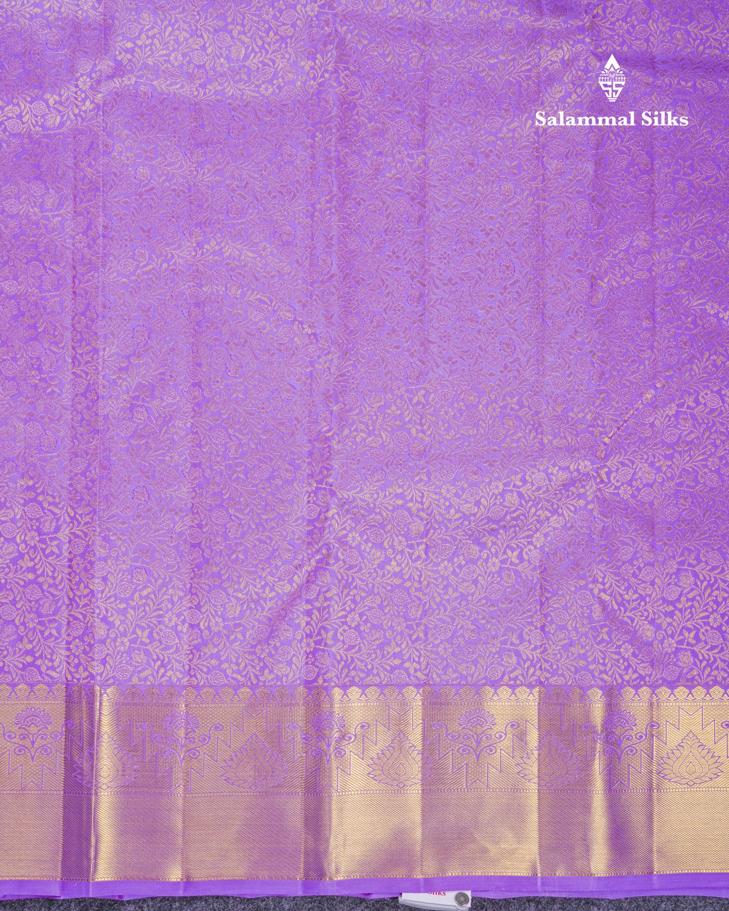 Beautiful Lavender Bridal Pure Kanjivaram Silk Saree With Traditional Border