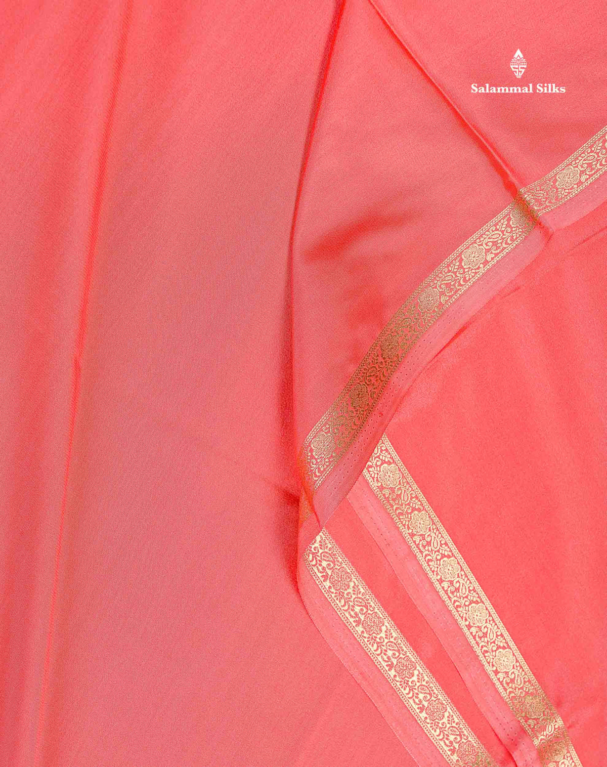 Semi Mysore Silk Saree - Peach Colour Body Plain With Small Border
