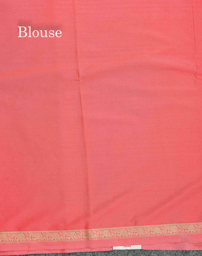Semi Mysore Silk Saree - Peach Colour Body Plain With Small Border