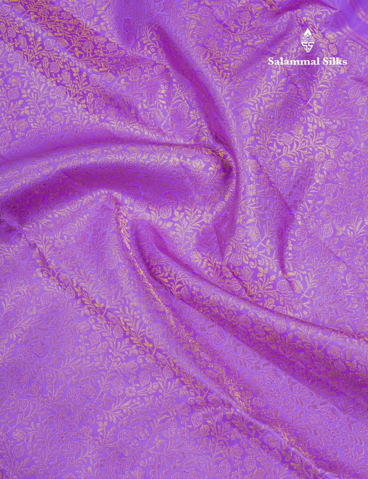 Beautiful Lavender Bridal Pure Kanjivaram Silk Saree With Traditional Border