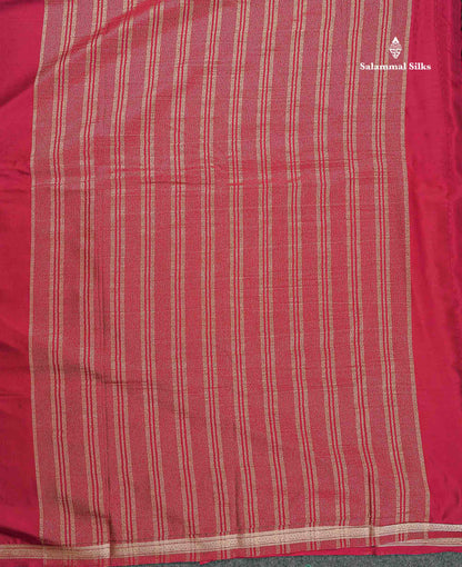 Semi Mysore Silk Saree - Pink Colour Body Plain With Small Border
