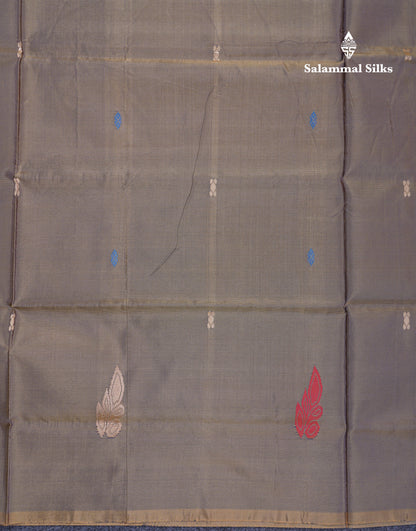 Olive Mustard Yellow Thread work Buttas Banana Pinth Saree (Vaazhainaar Pattu) With Contrast Magenta Pink Blouse