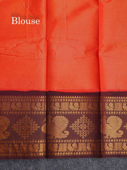 Sungudi Cotton Saree - Half White Colour Body Vaira Oosi Lines With Dark Purple Traditional Evening Morning Border