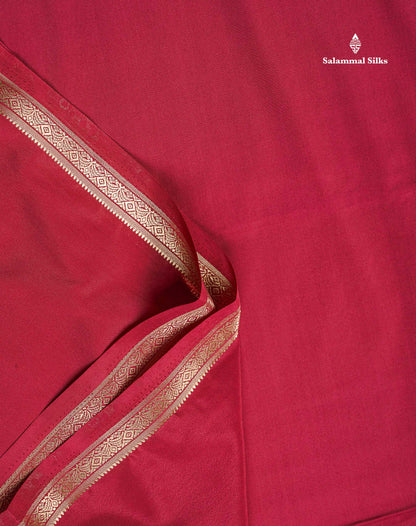 Semi Mysore Silk Saree - Pink Colour Body Plain With Small Border