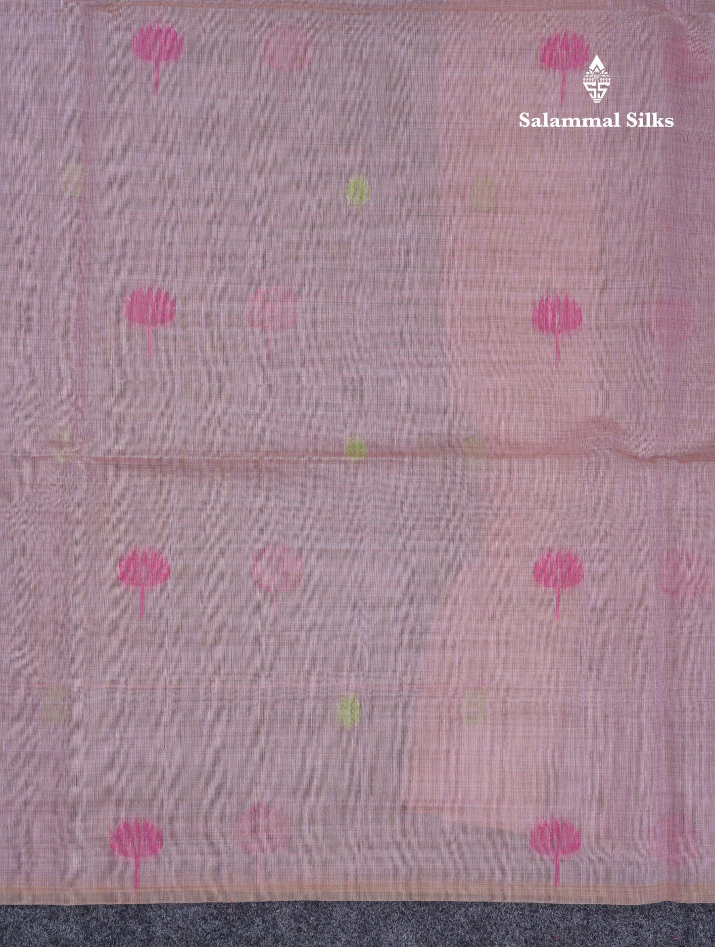 Beautiful Light Lavender Thread Work Butta Muga Cotton Saree With Blouse