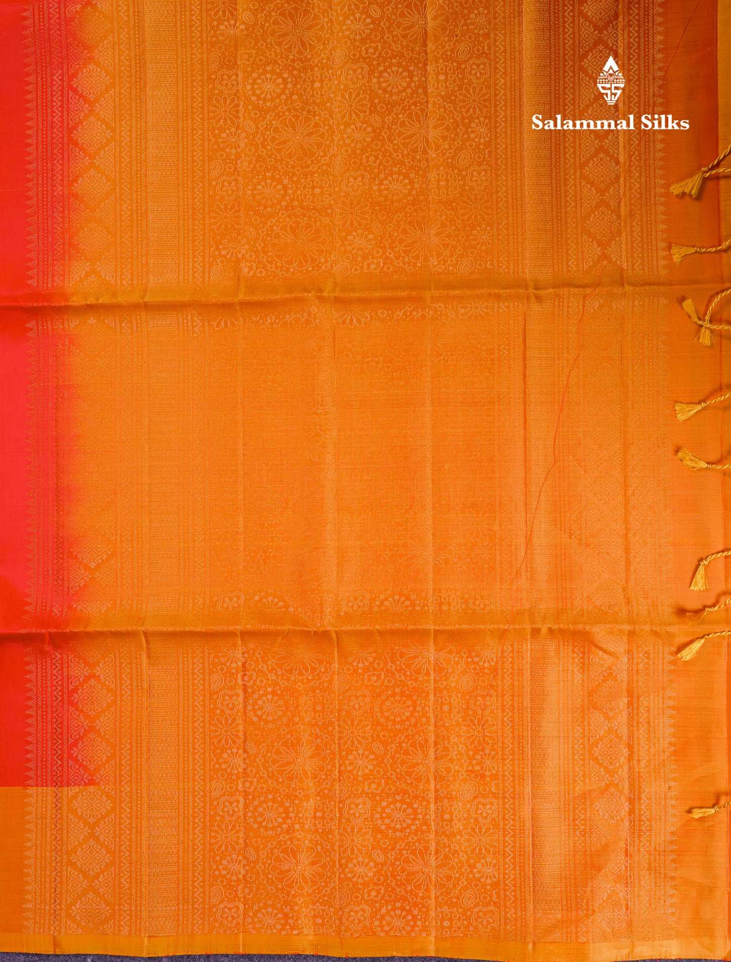 Beautiful Dual Tone Red Pure Mix Kanjivaram Soft Silk Saree With Contrast Orange Fancy Border