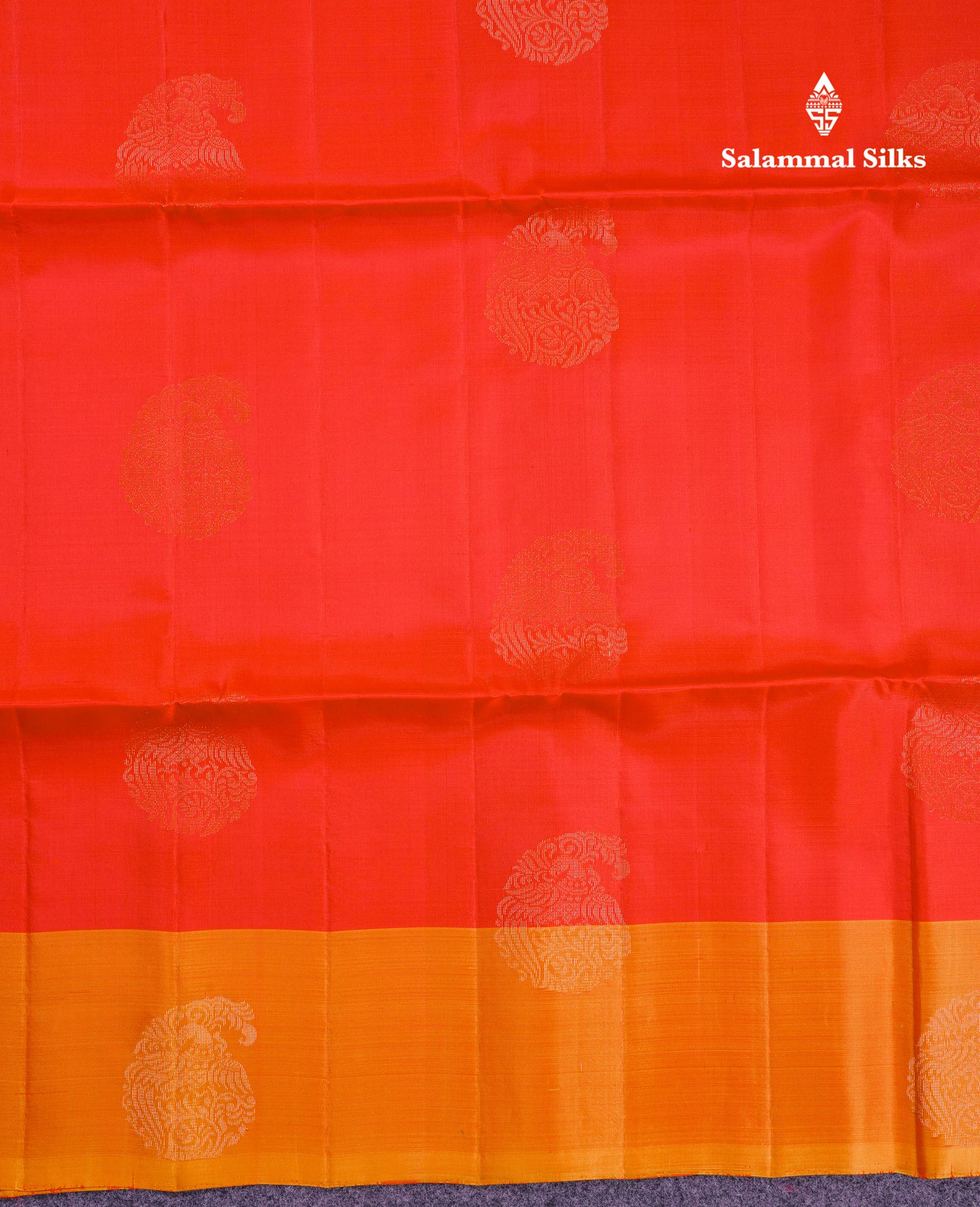 Beautiful Dual Tone Red Pure Mix Kanjivaram Soft Silk Saree With Contrast Orange Fancy Border