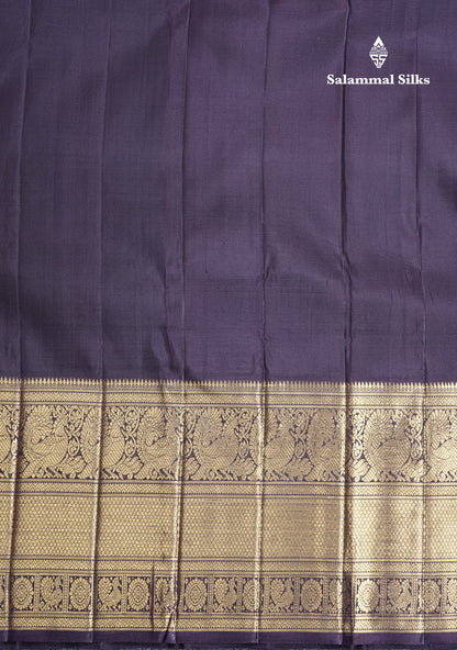 Onion Pink Beautiful Bridal Pure Kanjivaram Silk Saree With Traditional Korvai Dark Brown Border