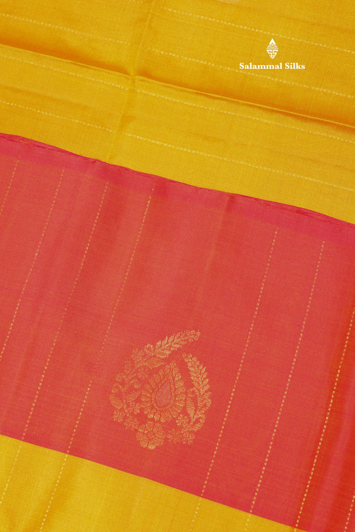 Mango Yellow Colour Pure Kanjivaram Soft Silk Saree With Pinkish Orange Border