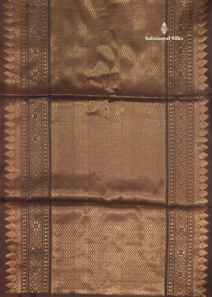 Dark Brown Colour Pure Kanjivaram Soft Silk Saree With Black Border