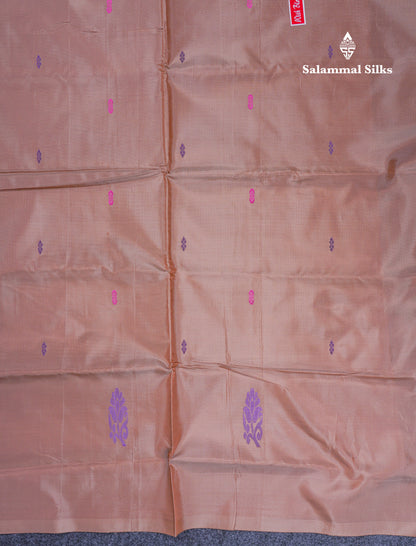 Dark Purple Thread work Buttas Banana Pinth Saree (Vaazhainaar Pattu) With Contrast Chocolate Blouse
