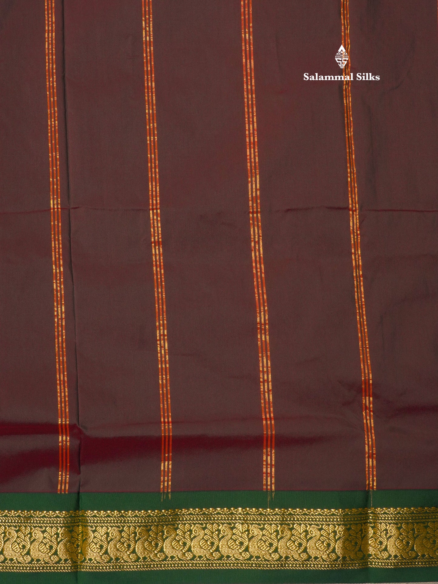 9.5 Yards Semi Silk Saree Pink with Contrast Bottle Green Border