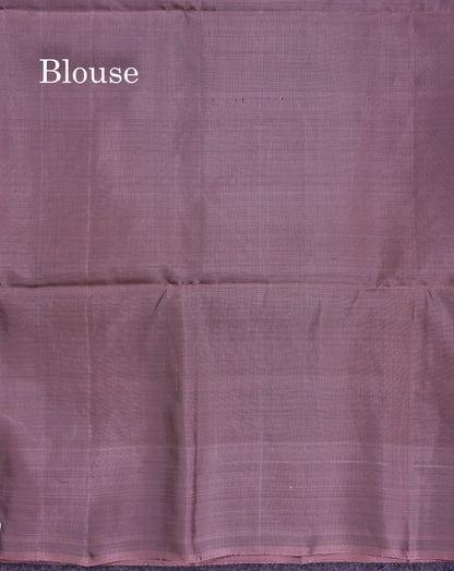Beautiful Light Violet Pure Mix Kanjivaram Soft Silk Saree With Contrast Light Chocolate Fancy Border