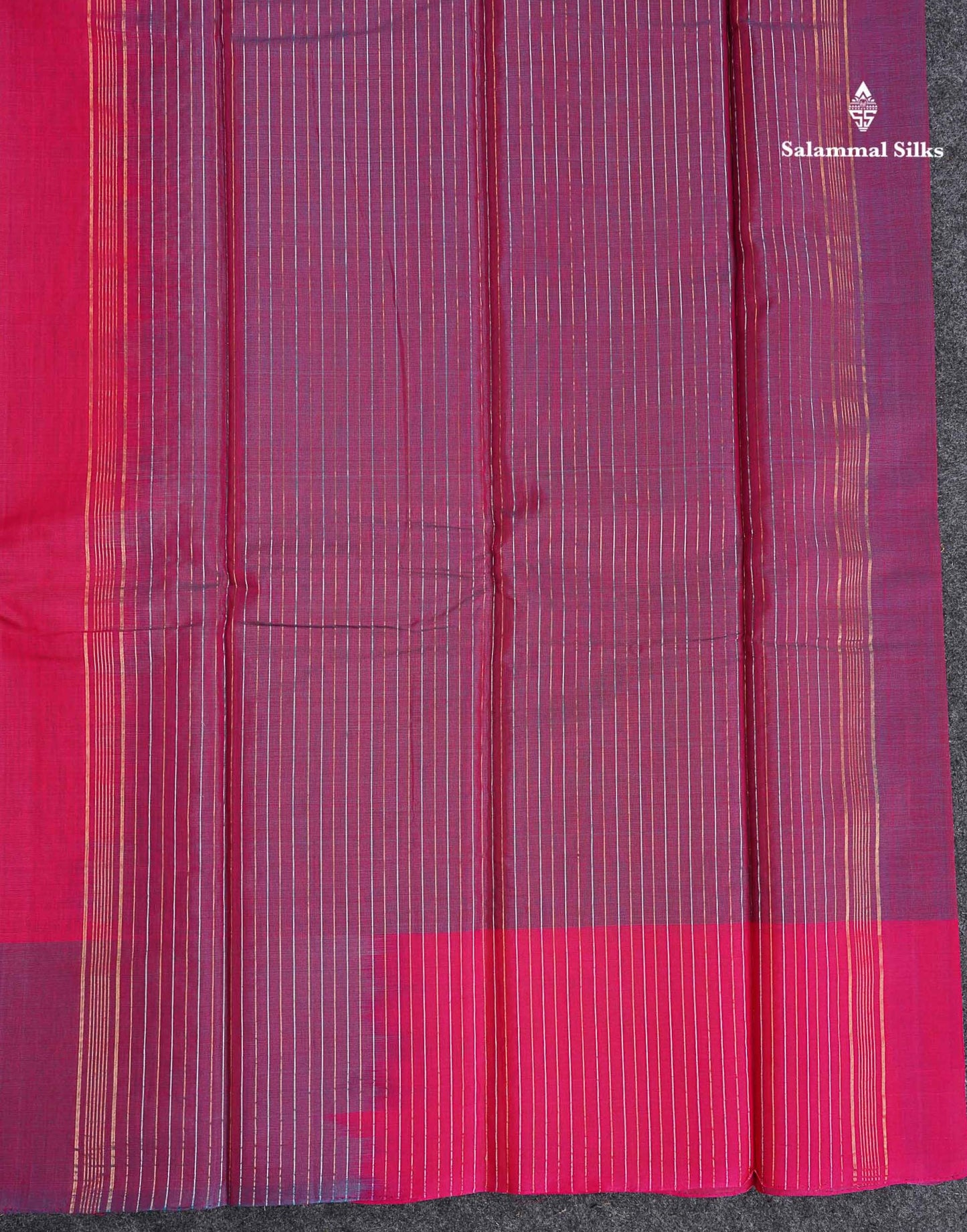 SICO Cotton Saree - Pink Colour Plain Body With Dual Tone Blue One Side Fancy Border