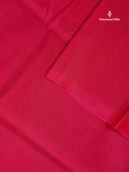 SICO Cotton Saree - Pink Colour Plain Body With Dual Tone Blue One Side Fancy Border
