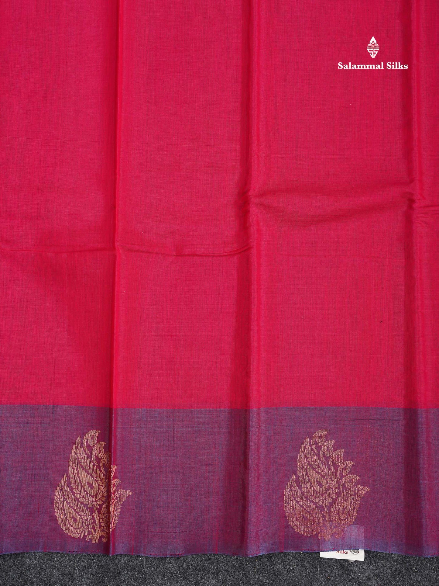 SICO Cotton Saree - Pink Colour Plain Body With Dual Tone Blue One Side Fancy Border